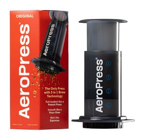 lot 412 image: AeroPress Original Single Cup Coffee Maker, 3-in-1 American, French Press & Espresso Style