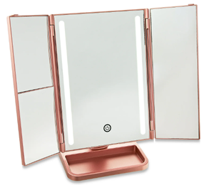 lot 415 image: LOT OF 2 Trifold LED Lighted Makeup Mirror