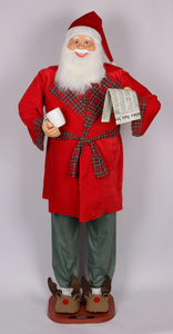 lot 500 image: Santa in Pajamas IndoorOutdoor Christmas Decoration, 72, by Holiday Time