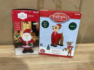 lot 403 image: LOT OF 2 Christmas Air Blow Inflatables