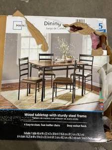 lot 407 image: 5PCS Mainstays Wood & Metal Dining Room Set
