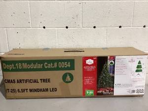 lot 504 image: 6.5ft Pre-Lit Windham Spruce Artificial Christmas Tree, Clear LED Lights, by Holiday Time