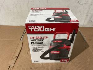 lot 295 image: Hyper Tough 1.5 Gallon 2 Peak HP Poly WetDry Vacuum