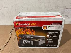 lot 313 image: SentrySafe 1160 Fire-Resistant Box Safe with Key Lock 0.25 cu. ft