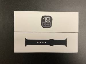 lot 21 image: Apple Watch Series 10 GPS 42mm Jet Black Aluminum Case MWWE3LWA