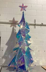 lot 508 image: 6 Pre-Lit Prismatic Tree Christmas Decorations