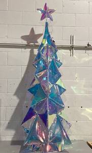 lot 509 image: 6 Pre-Lit Prismatic Tree Christmas Decorations