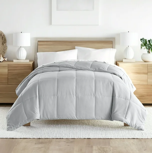 lot 143 image: KingCal King Noble Linens Light Gray All Season Alternative Down Solid Comforter