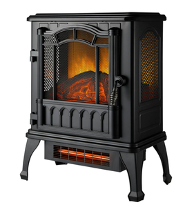 lot 421 image: Mainstays 2-Setting 3D Electric Stove Heater with Life-like Flame