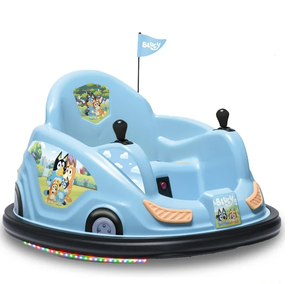 lot 422 image: 6V Bluey Bumper Car Ride on Toy for Children, by Flybar