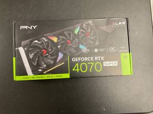 lot 48 image: PNY GeForce RTX 4070 GPU 12GB XLR8 Gaming VERTO EPIC-X RGB Triple Fan DLSS 3 Graphics Card