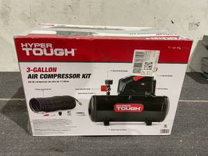 lot 81 image: Hyper Tough Black 100 PSI Oil-free Portable Air Compressor 3 Gallon