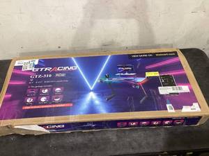 lot 670 image: GTRACING Ergonomic Curved 3-Sided LED Z-Leg Gaming Desk