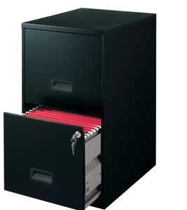 lot 460 image: Space Solutions 18 Deep 2 Drawer Letter Width Vertical File Cabinet, Black