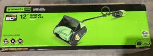 lot 522 image: Greenworks 80V 12 Cordless Brushless Snow Shovel with 2.0 Ah Battery