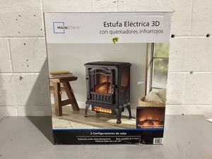 lot 539 image: Mainstays 2-Setting 3D Electric Stove Heater with Life-like Flame