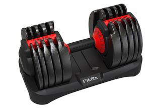 lot 71 image: FitRx SmartBell, Quick-Select Adjustable Dumbbell for Home Gym, 5-52.5 lbs. Weight