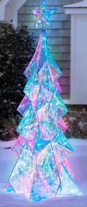 lot 511 image: 6 Pre-Lit Prismatic Tree Christmas Decorations