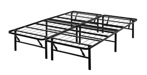 lot 538 image: Full Size Mainstays 14 High Profile Foldable Steel Platform Bed Frame, WHITE