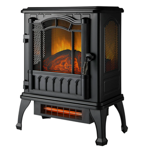 lot 548 image: Mainstays 2-Setting 3D Electric Stove Heater with Life-like Flame