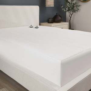 lot 563 image: King Size Sunbeam Restful Quilted Electric Heated King Size Mattress Pad, 76 x 80, 12 Heat Settings