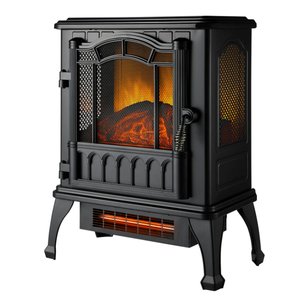 lot 588 image: Mainstays 2-Setting 3D Electric Stove Heater with Life-like Flame
