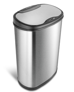 lot 600 image: Nine Stars 13.2 Gallon Trash Can, Motion Sensor Kitchen Trash Can, Stainless Steel