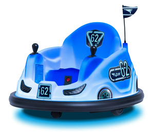 lot 664 image: 6V Blue Glow Bumper Car, Battery Powered Ride on for Children, Ages 1.5, by Flybar