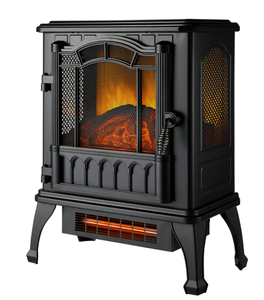 lot 680 image: Mainstays 2-Setting 3D Electric Stove Heater with Life-like Flame