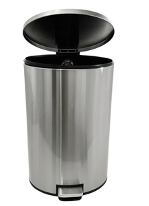 lot 687 image: Better Homes & Gardens 10.5 Gallon Trash Can, Oval Kitchen Step Trash Can, Stainless Steel