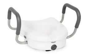 lot 701 image: Equate Raised Toilet Seat with Handles, 5 Seat Riser with Arms, Fits Most Toilets, 350 lb Capacity