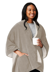 lot 709 image: Sunbeam On-The-Go Throw Peyote Microplush Sherpa (Faux Shearling), 4 Heat Settings, Cordless Heated Blanket, 50 x 60