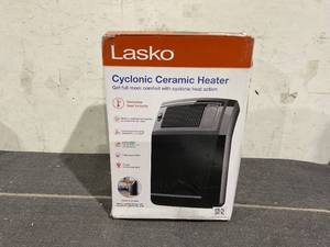 lot 199 image: Lasko 1500W Cyclonic Ceramic Console Electric Space Heater with Timer