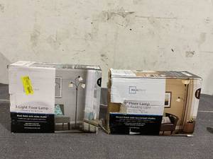 lot 202 image: LOT OF 2 Mainstays Floor Lamps