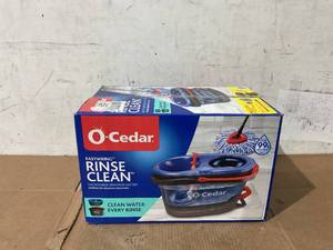 lot 735 image: O-Cedar RinseClean Clean Water Spin Mop and Bucket System  Clean with Clean Water  Removes 99% of Bacteria
