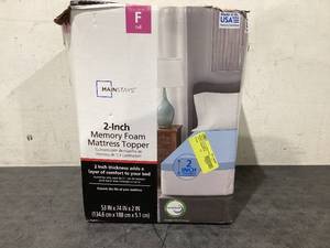 lot 699 image: Full Size Mainstays 2 Memory Foam Mattress Topper