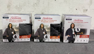 lot 604 image: LOT OF 3 Sunbeam Heated On the Go Cordless Throw