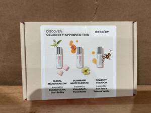 lot 595 image: LOT OF 2 Dossier Discover Set, Inspired by Celebrity Faves, Perfume for Women, Set of 3 (0.25 fl oz)