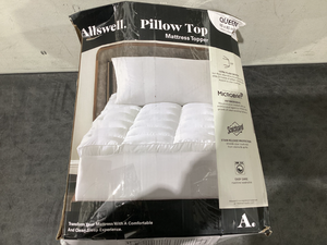 lot 678 image: Queen Size Allswell The Indulgent Pillow Top Comfort Mattress Topper