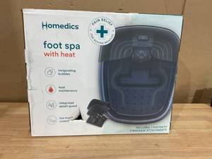 lot 471 image: Homedics Bubble Bliss Deluxe Foot-Spa with Heat, Massaging Bubbles, Acupressure Attachments, Bubbling Foot Spa Bath, Black