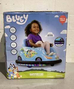 lot 552 image: 6V Bluey Bumper Car Ride on Toy for Children, by Flybar