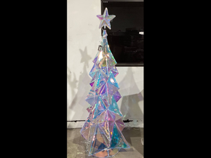 lot 514 image: 6 Pre-Lit Prismatic Tree Christmas Decorations