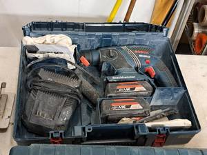 lot 38 image: Bosch Boschhammer 36V 1.3Ah Hammer with (2) Batteries, Charger and Case
