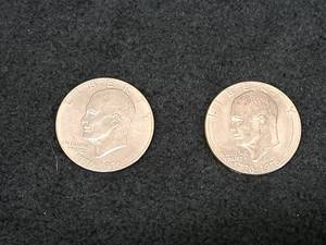 lot 227 image: Lot of (2) Eisenhower  Moon Dollar Coins 1776-1976