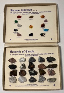 lot 9 image: Vintage Canadian Rockcraft  - Souvenir of Canada Minerals and Baroque Collection Polished Semi-Precious Stones