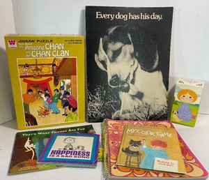 lot 25 image: Seven Piece LOT - Vintage Childrens Puzzles and Books