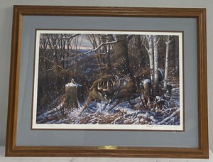 lot 31 image: Signed and Numbered Print Oak Ridge Battle - White Tail Deer by Michael Sieve 56016327