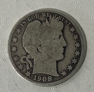 lot 36 image: 1908 D Barber Half Dollar