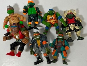 lot 66 image: 1993 Teenage Mutant Ninja Turtle Action Figures Lot of 7