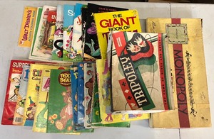 lot 78 image: LARGE lot Vintage Color Books, Comics, Trivia, Games